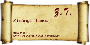 Zimányi Tímea névjegykártya